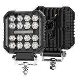 4.33 Inch Square LED Combo Beam Working Light, 9-30V 20W 3800LM , IP67 Harsh Environment Resistant, Anti-Scratch Square LED Light for Bulldozer Loader Off-Road Trip