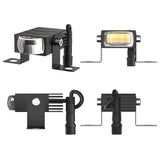 LED Motorcycle Spotlight 9-30V 8W 800LM, IP67 Waterproof Dustproof, Dual Color 6000K White + Amber Yellow Light, Adjustable Bracket for Off-Road Riding