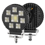 4.33 Inch Round LED Driving Working Light, 26W 4800LM 9-30V Dual Color White+Yellow Compatible, IP67 Sealed Waterproof Structure, High Efficiency Round LED Lamp for Commercial Trucks & Vans