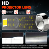H4 H7 9005 9006 H11 LED Projector Headlight Bulb 6000K White 60W 8000LM High Low Beam with Clear Cut-Off Anti-Glare Design