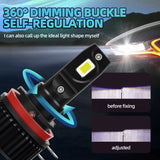 H15 LED Headlight Bulbs 6000LM Super Bright 50W 6000K Xenon White Low Beam Replacement Bulbs