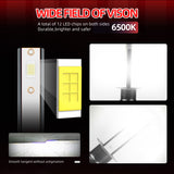 H13 H11 9005 9006 H1 H4 H1 LED Headlight Bulbs 6000LM Super Bright 50W 6000K White IP68 Waterproof Car Light Bulbs