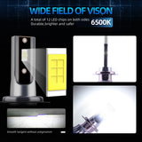 H7 H4 9005 H11 H1 LED Headlight Bulb 12V-24V 50W 6000LM, IP68 Waterproof Aviation Aluminum Heat Dissipation Design