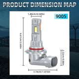 H11 H8 H9 H1 H7 H4 9005 9006 LED Headlight Bulbs, Plug and Play, 1:1 Mini Design 30W 5000LM Fits 99% Vehicles, IP67 Dustproof, Universal for Low Beam and High Beam