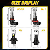 H4 H7 9005 9006 H11 LED Headlight Bulbs 60W 8000LM Super Bright 6000K White IP68 Waterproof for Cars SUVs Trucks
