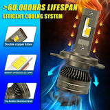 H1 H7 9006 9005 H4 H11 9012 LED Headlight Bulbs 6000K White 16000LM 120W Super Bright Copper Tube Heat Dissipation Plug-and-Play Conversion Kit