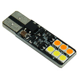 T10 LED Bulb Dual Color White + Amber Yellow 12 3030 SMD 194 168 W5W 12V-24V Non-Polarity for Car Side Marker Turn Signal License Plate Light