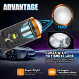 H4 Bi-LED Lens Headlight Bulb 6000K White 90W 14000LM Super Bright IP68 Waterproof for Sedan Hatchback Pickup