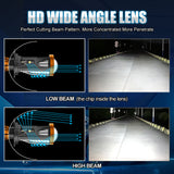 H4 Bi-LED Lens Headlight Bulb 6000K White 90W 14000LM Super Bright IP68 Waterproof for Sedan Hatchback Pickup