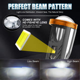 H4 Bi-LED Lens Headlight Bulb 6000K White 90W 14000LM Super Bright IP68 Waterproof for Sedan Hatchback Pickup