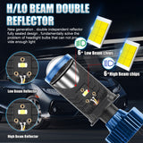 H4 LED Headlight with Built-in Projector Lens 90W 14000LM 6000K Xenon White Super Bright Direct Replacement Bulb