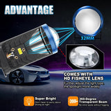 H4 LED Headlight with Built-in Projector Lens 90W 14000LM 6000K Xenon White Super Bright Direct Replacement Bulb