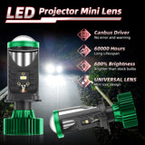 H4 LED Lens Projector Bulb 6000K White 90W 14000LM Super Bright 12V-24V Headlight Conversion Kit for Truck SUV Van