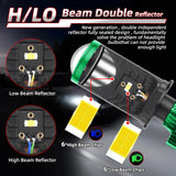 H4 LED Lens Projector Bulb 6000K White 90W 14000LM Super Bright 12V-24V Headlight Conversion Kit for Truck SUV Van