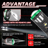 H4 LED Lens Projector Bulb 6000K White 90W 14000LM Super Bright 12V-24V Headlight Conversion Kit for Truck SUV Van