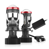 H4 Mini Projector Lens LED Headlight 6000K White 16000LM 130W No Dark Spots Super Bright Driving Light Bulb