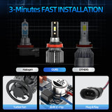 H11 H8 H9 9005 9006 LED Headlight Bulbs 6000K White Super Bright 6000LM 50W Plug-and-Play for Fog Lights Low Beam