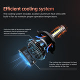 H4 9003 H11 9005 9006 H7 H1 H3 LED Headlight Bulbs, 48W 4800LM 6000K White, 360° Adjustable Lock, Plug-and-Play Conversion Kit for Hi/Lo Beam, IP68 Waterproof