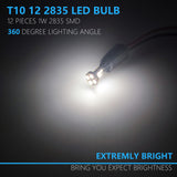 194 LED Bulb White 6000K-6500K 12V-24V Non-Polarity Super Bright 5th Gen T10 168 W5W 3030 12 LED Bulb CANBUS Error Free for Car Interior Dome Map Door Courtesy License Plate