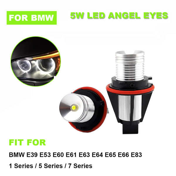 E39 LED Angel Eyes Light, ZXREEK 6500K 5W White for 5 6 7 Series X3 X5