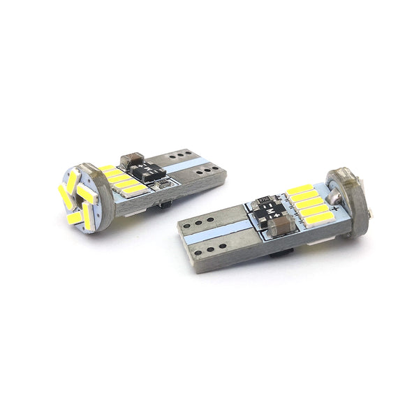 ZXREEK Canbus T10 15 4014 LED Lights 12V-24V Canbus 6000K Non-Polar Car Door Side Bulb (Pack of 10)